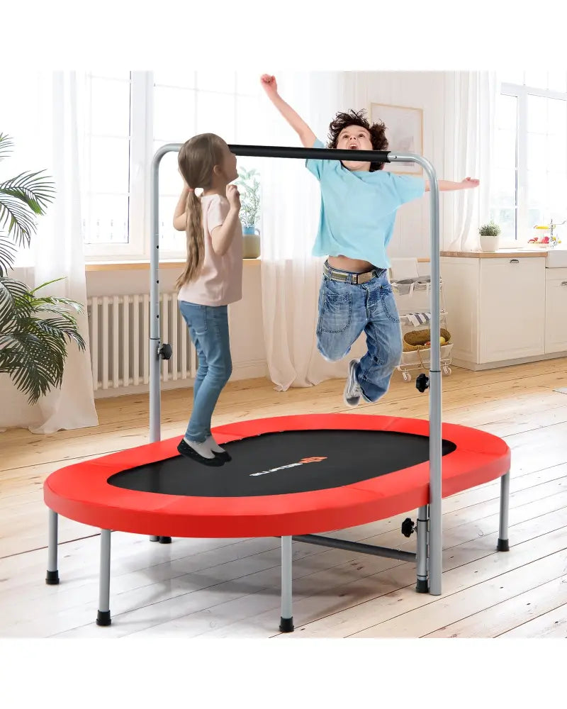 2-Person Foldable Mini Kids Fitness Rebounder Trampoline-Red - Red - Trampolines