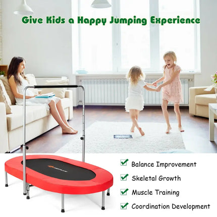 2-Person Foldable Mini Kids Fitness Rebounder Trampoline-Red - Red - Trampolines