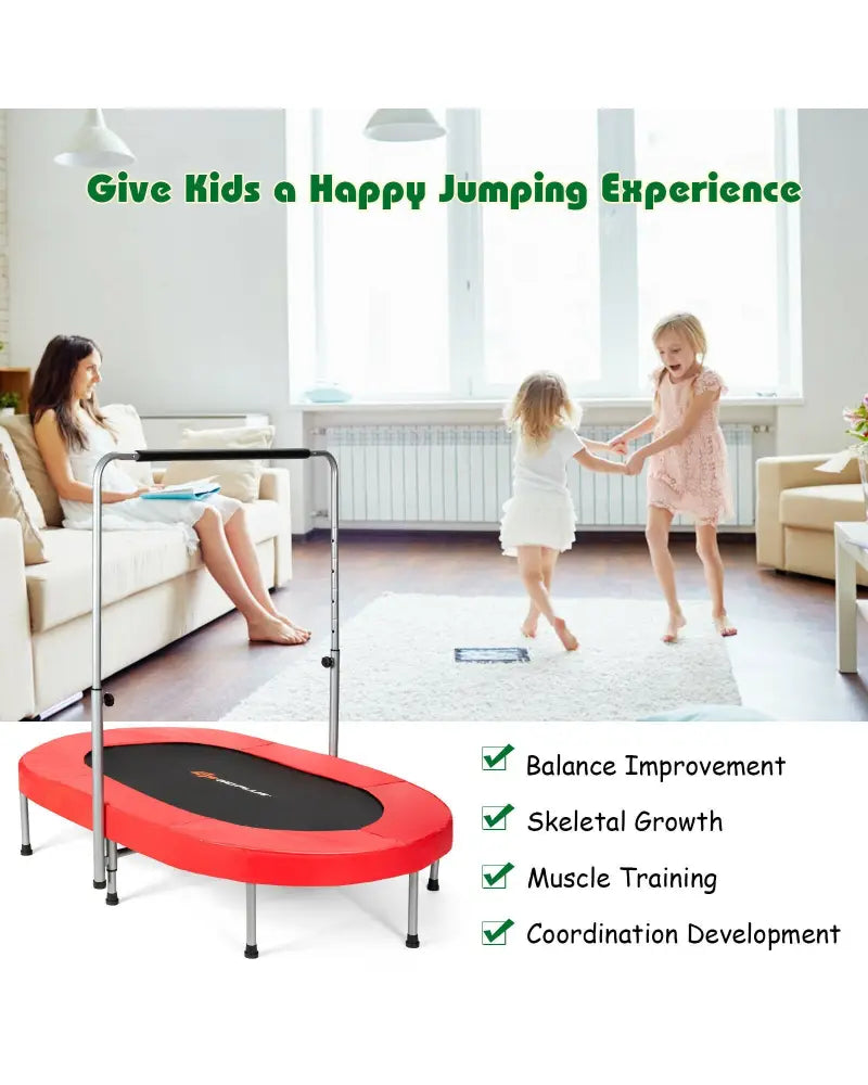 2-Person Foldable Mini Kids Fitness Rebounder Trampoline-Red - Red - Trampolines