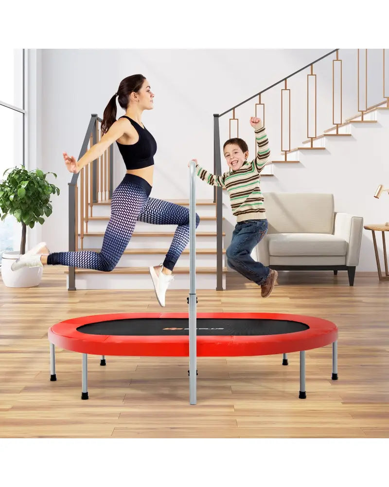 2-Person Foldable Mini Kids Fitness Rebounder Trampoline-Red - Red - Trampolines