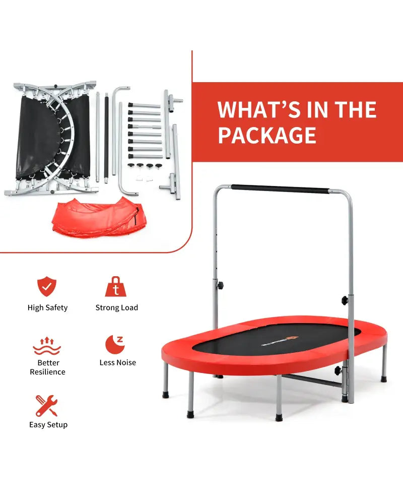 2-Person Foldable Mini Kids Fitness Rebounder Trampoline-Red - Red - Trampolines