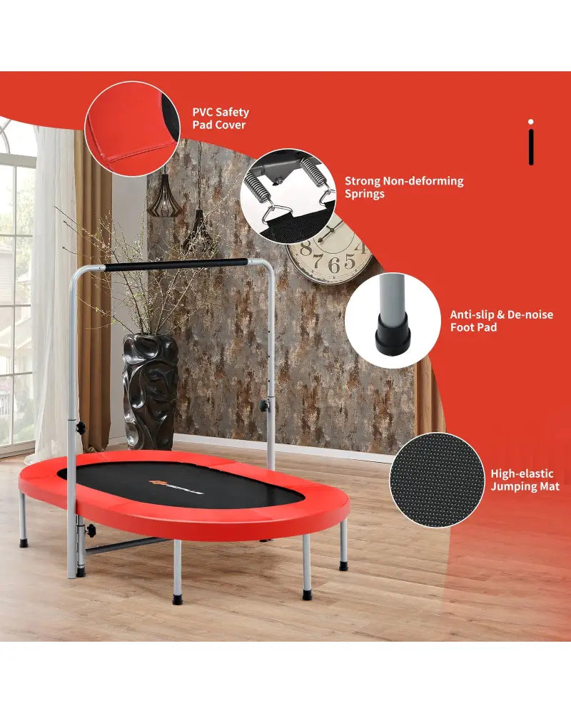 2-Person Foldable Mini Kids Fitness Rebounder Trampoline-Red - Red - Trampolines