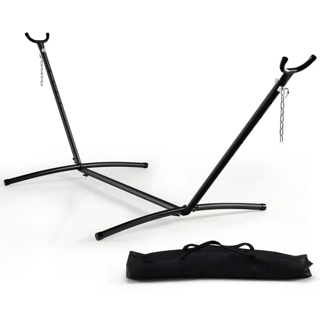 2-Person Hammock Stand with Carrying Bag for Yard - Black - Hammocks