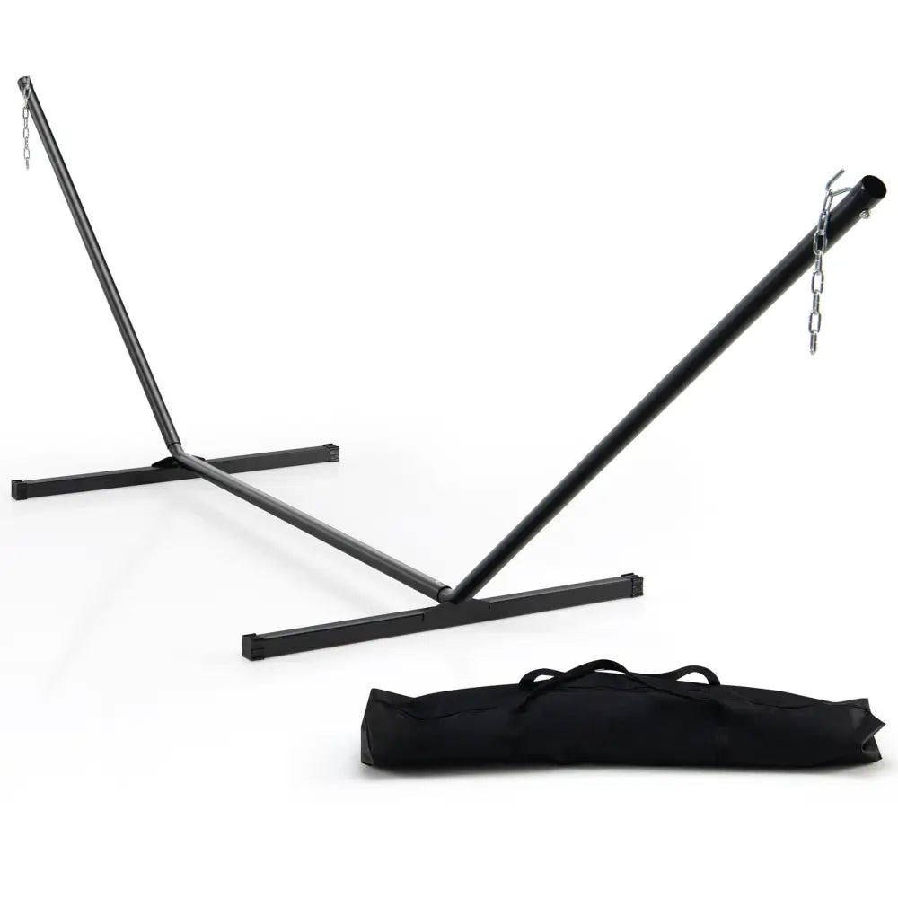 2-Person Heavy-Duty Hammock Stand with Storage Bag - Black - Hammocks