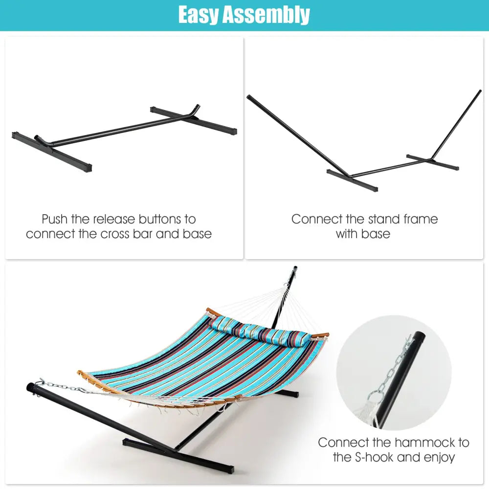 2-Person Heavy-Duty Hammock Stand with Storage Bag - Black - Hammocks