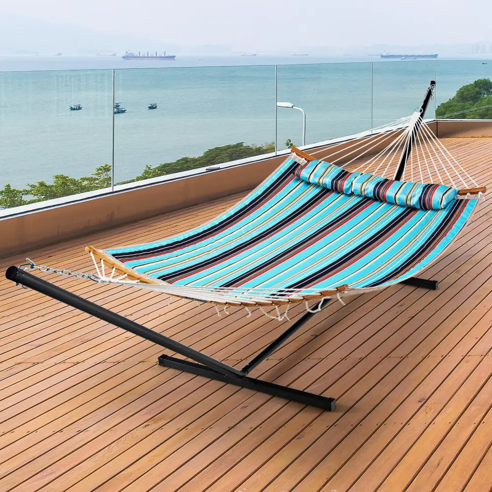 2-Person Heavy-Duty Hammock Stand with Storage Bag - Black - Hammocks