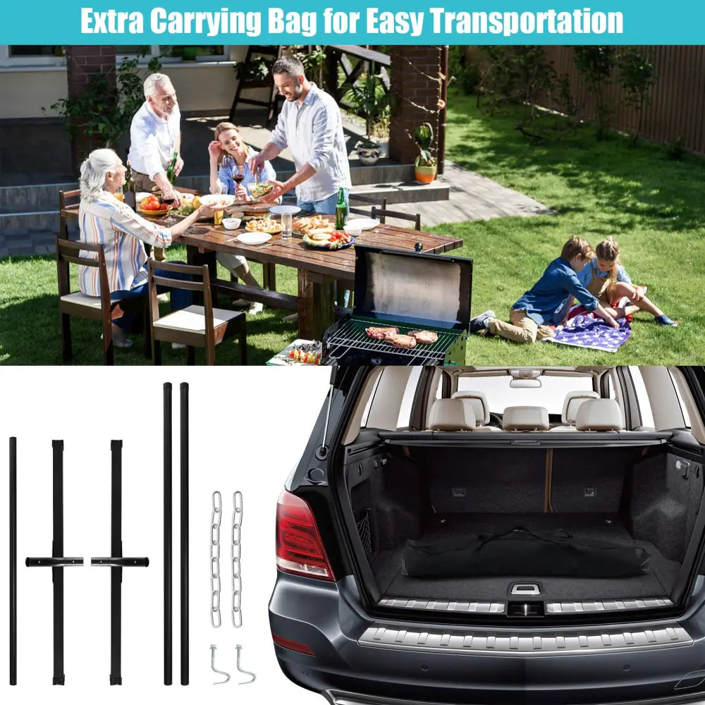 2-Person Heavy-Duty Hammock Stand with Storage Bag - Black - Hammocks