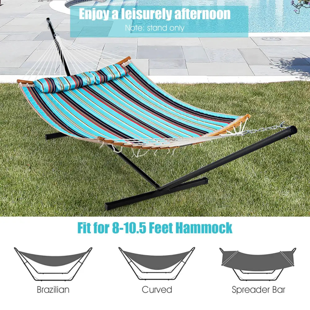 2-Person Heavy-Duty Hammock Stand with Storage Bag - Black - Hammocks