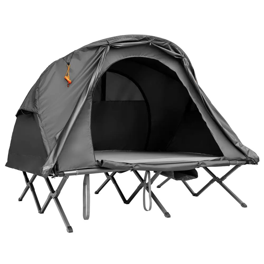 2-Person Outdoor Camping Tent with External Cover-Gray - Gray - Tents