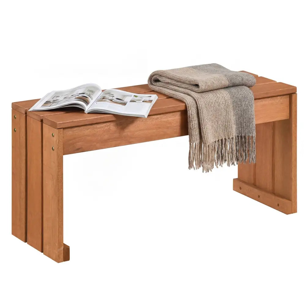 2-Person Outdoor Garden Bench with Solid Wooden Frame for Backyard - Outdoor Benches