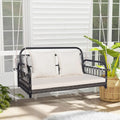 2-Person Outdoor Hanging Chair with Ropes-Gray - Gray - Porch Swings