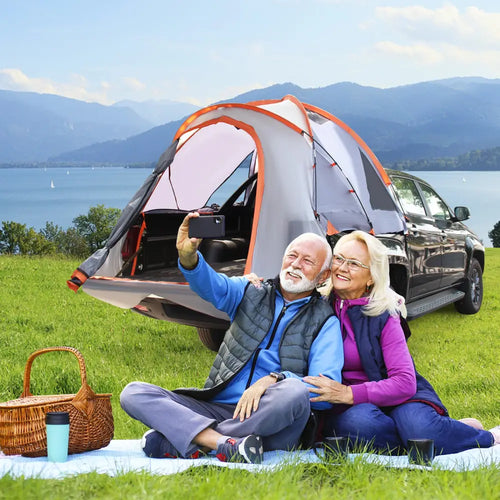 2 Person Portable Pickup Tent with Carry Bag-M - Orange - Tents