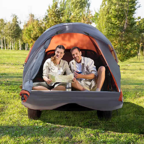 2 Person Portable Pickup Tent with Carry Bag-M - Orange - Tents