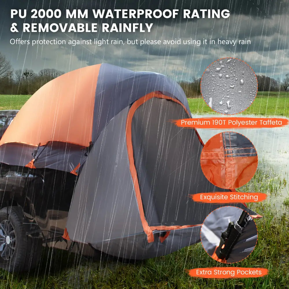 2 Person Portable Pickup Tent with Carry Bag-M - Orange - Tents