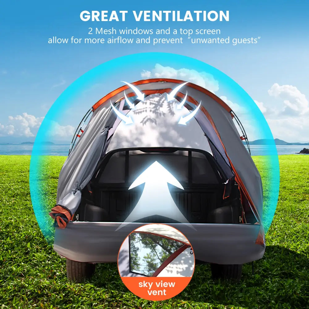 2 Person Portable Pickup Tent with Carry Bag-M - Orange - Tents