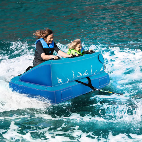 2 Person Water Sport Inflatable Towable Tubes for Boating-Blue - Blue - Water Sports