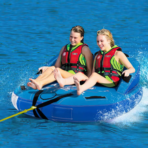 2 Person Water Sport Inflatable Towable Tubes for Boating-Blue - Blue - Water Sports