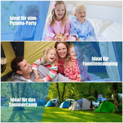 2 Person Waterproof Sleeping Bag with 2 Pillows-Black - Black - Air Mattresses & Sleeping Bags