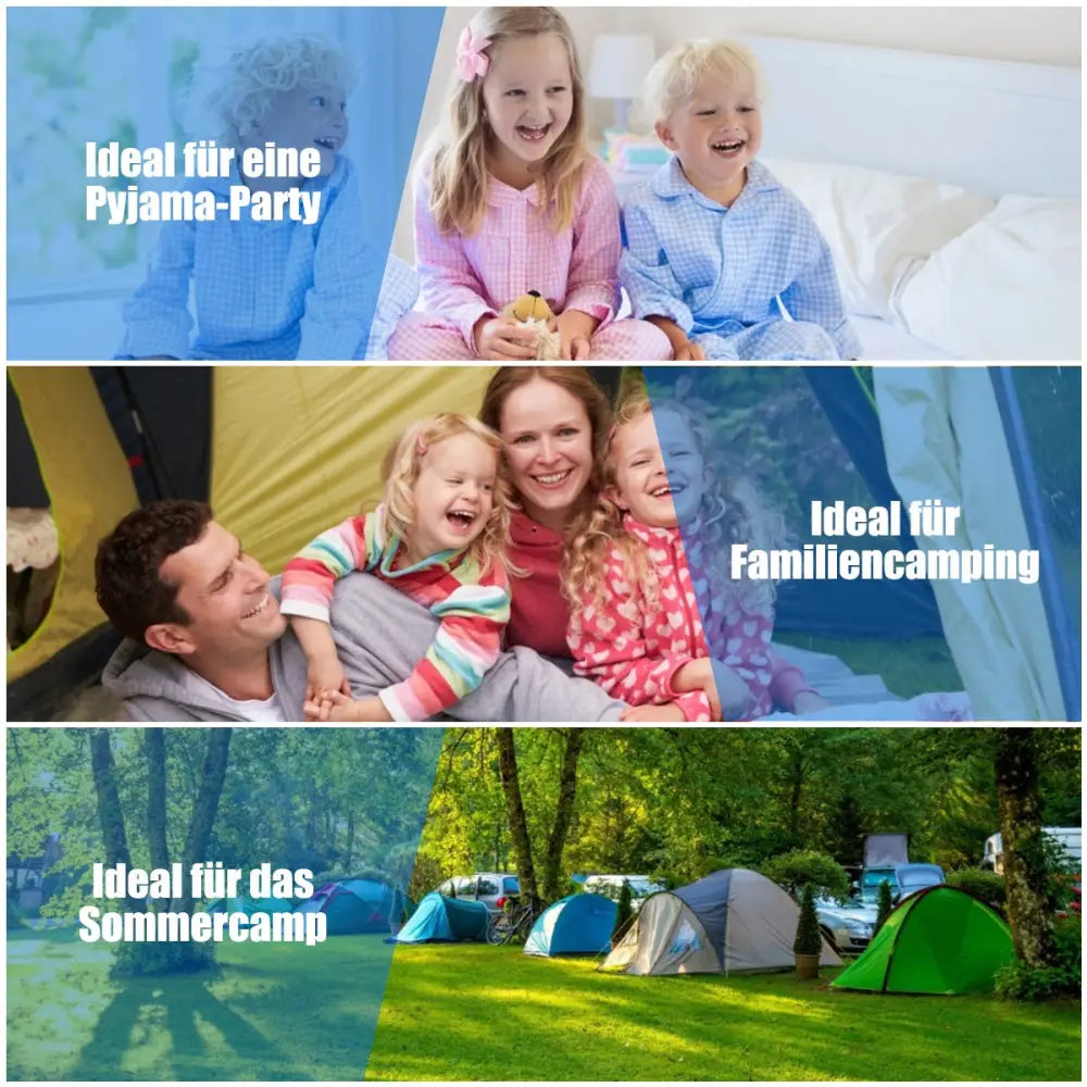 2 Person Waterproof Sleeping Bag with 2 Pillows-Black - Black - Air Mattresses & Sleeping Bags