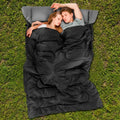 2 Person Waterproof Sleeping Bag with 2 Pillows-Black - Black - Air Mattresses & Sleeping Bags