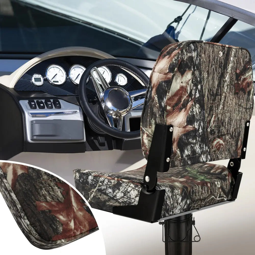 2-Piece Folding Boat Seat Set with Sponge Padding-Camouflage - Camouflage - Water Sports