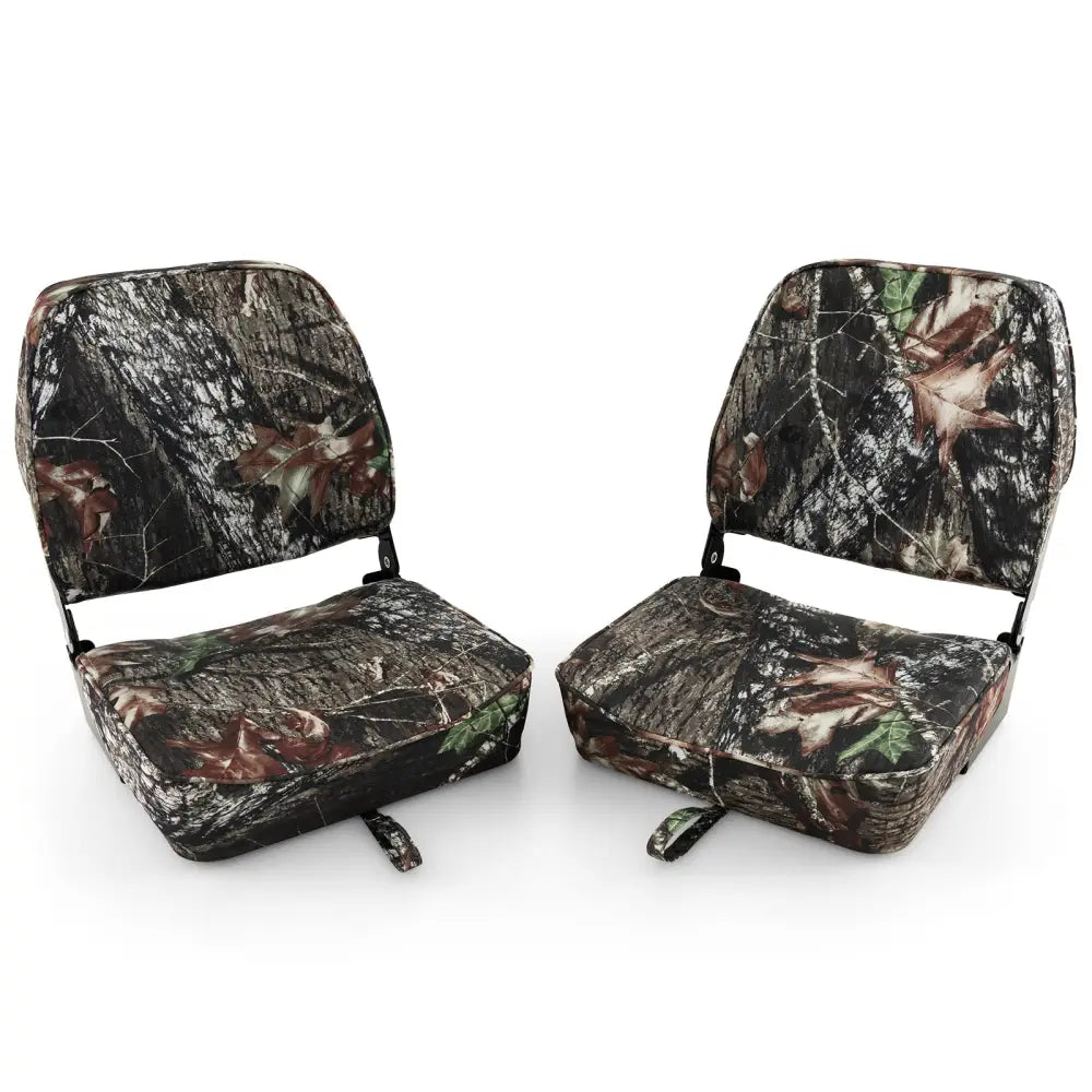 2-Piece Folding Boat Seat Set with Sponge Padding-Camouflage - Camouflage - Water Sports