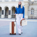 2-Piece Luggage Set 20 Inch Carry-on Suitcase and 14 Inch Cosmetic Case-White - White - Camping