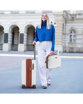 2-Piece Luggage Set 20 Inch Carry-on Suitcase and 14 Inch Cosmetic Case-White - White - Camping