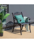 2-Piece Outdoor Cast Aluminum Chairs with Armrests and Curved Seats-Copper - Copper - Patio Dining Chairs
