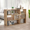 2-Piece Separable Bookshelf Floor Standing Corner Display Storage - Natural - Bookcases