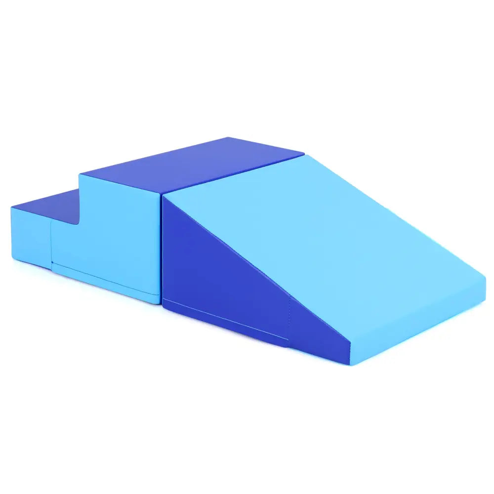 2-Piece Step and Slide Climber for Infants and Toddlers Baby Soft Play Set Foam Blocks-Blue - Navy - Climbers & Slides