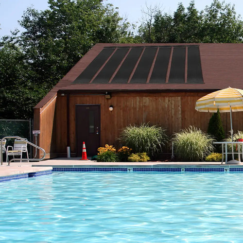 2 Pieces 10/16.4/20 Feet Weatherproof Solar Swimming Pool Heating System-S - Black - Swimming Pools