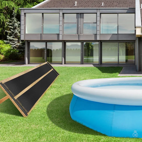 2 Pieces 10/16.4/20 Feet Weatherproof Solar Swimming Pool Heating System-L - Black - Swimming Pools