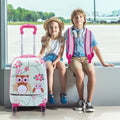 2 Pieces 12 Inch 16 Inch Green ABS Kids Suitcase Luggage Set - Pink - Kids Luggage