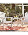 2-Pieces 18 Inches Adirondack Outdoor Side Table for Patio and Garden-White - White - Patio Coffee Tables