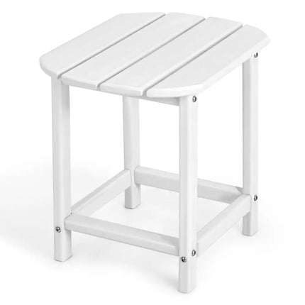 2-Pieces 18 Inches Adirondack Outdoor Side Table for Patio and Garden-White - White - Patio Coffee Tables