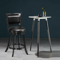 2 Pieces 24 Inches Swivel Counter Stool Dining Chair Upholstered Seat-Black Costway