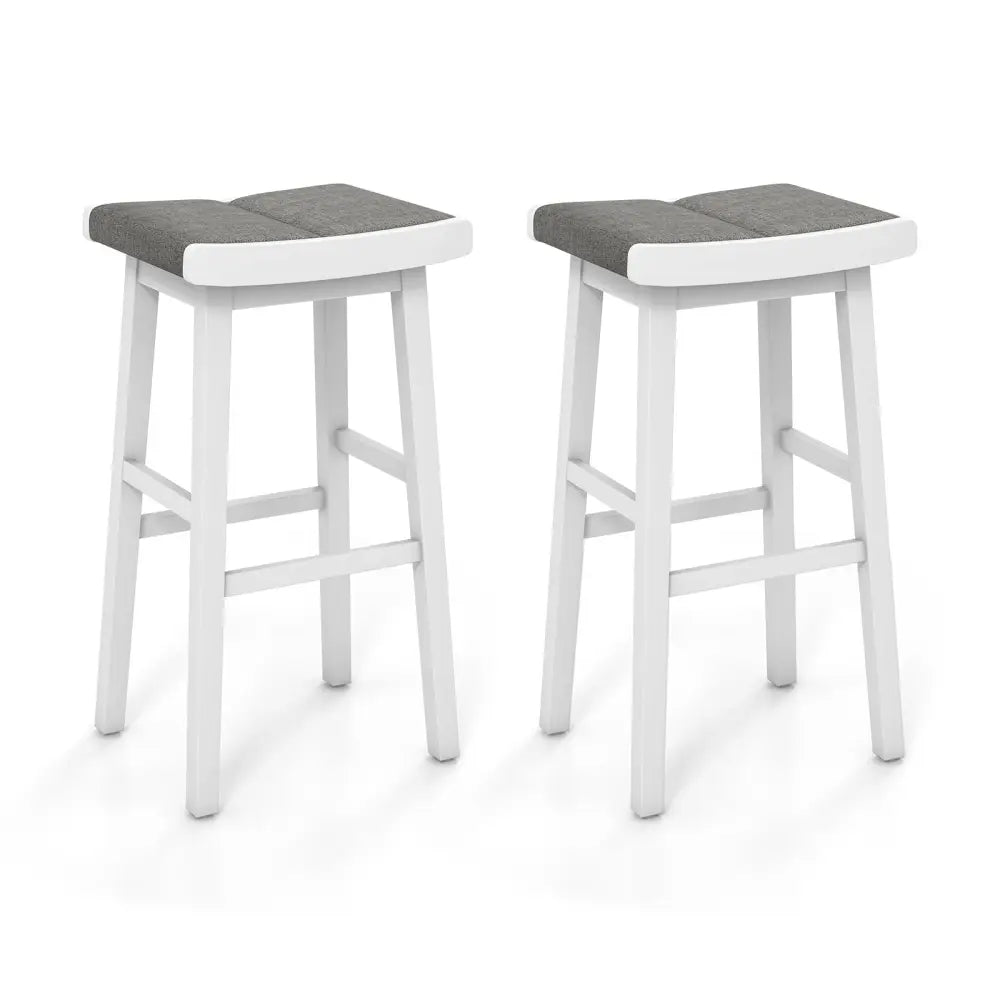 2 Pieces 26/31.5 Inch Upholstered Saddle Barstools with Padded Cushions-31.5 inches Costway