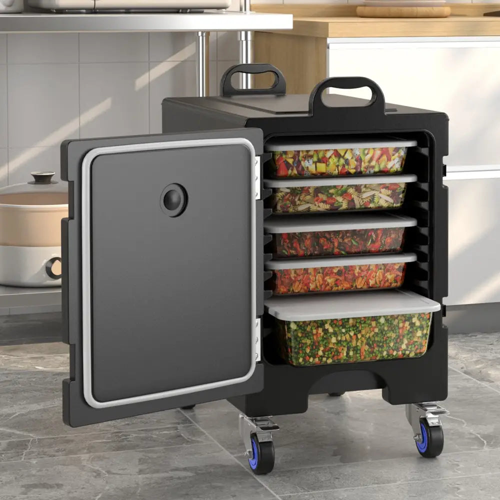 2 Pieces 81 Quart Insulated Food Pan Carrier Stackable - Black - Food Warmers & Burners