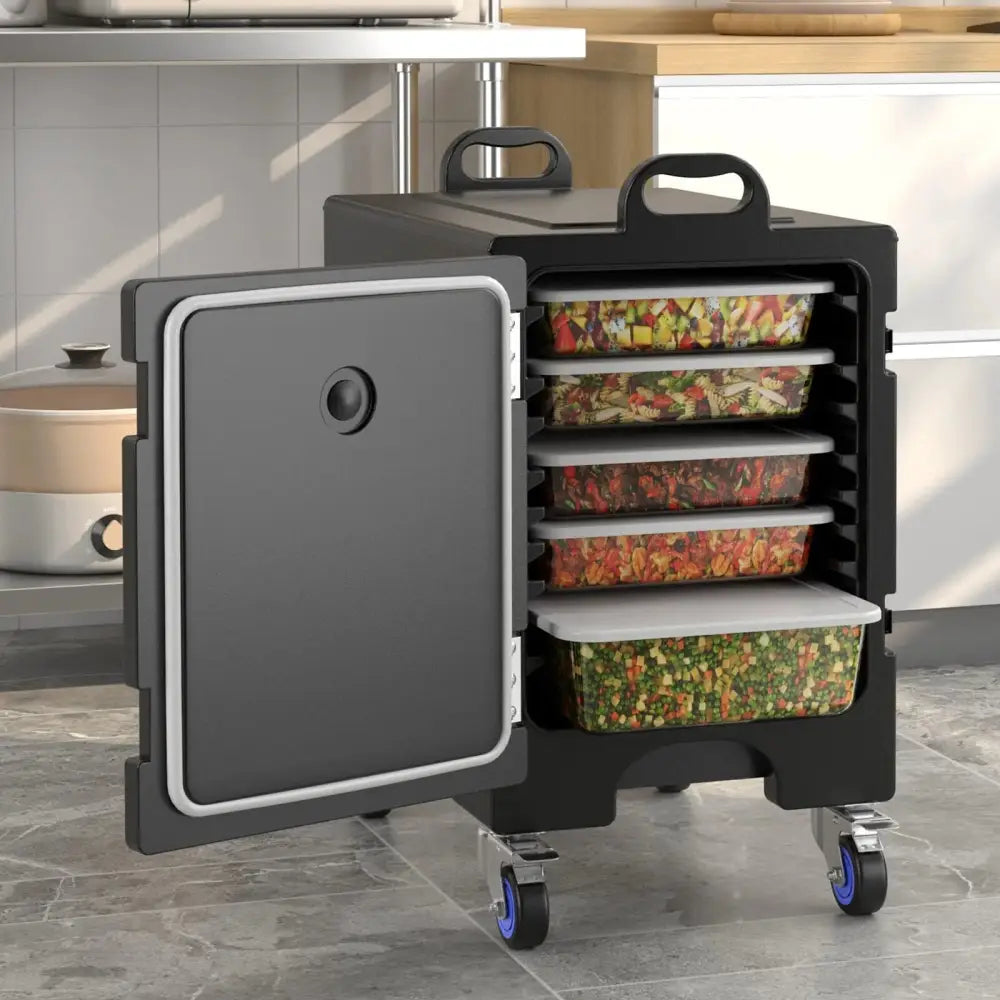 2 Pieces 81 Quart Insulated Food Pan Carrier Stackable Costway