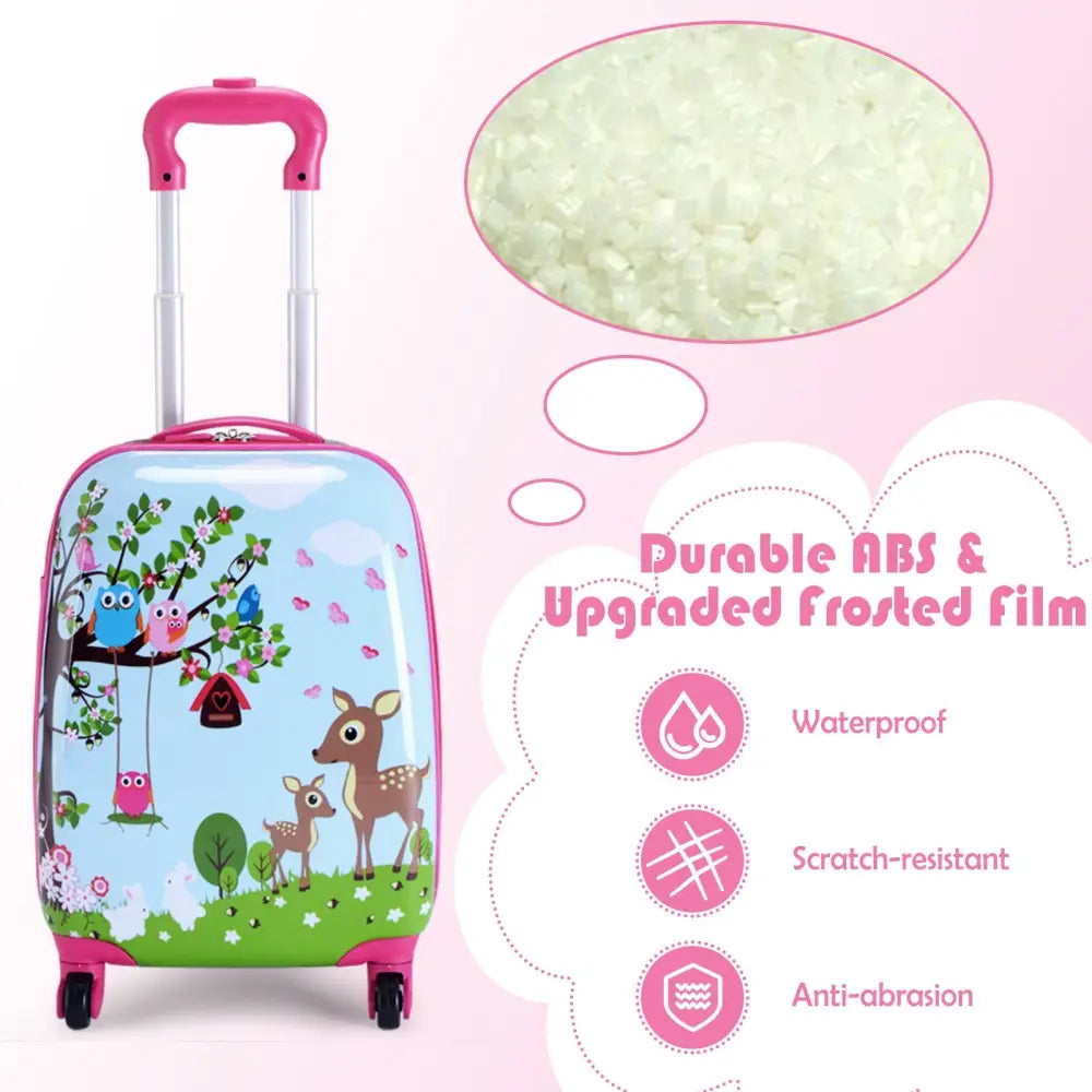 2 Pieces ABS Kids Suitcase Backpack Luggage Set - Blue - Kids Luggage