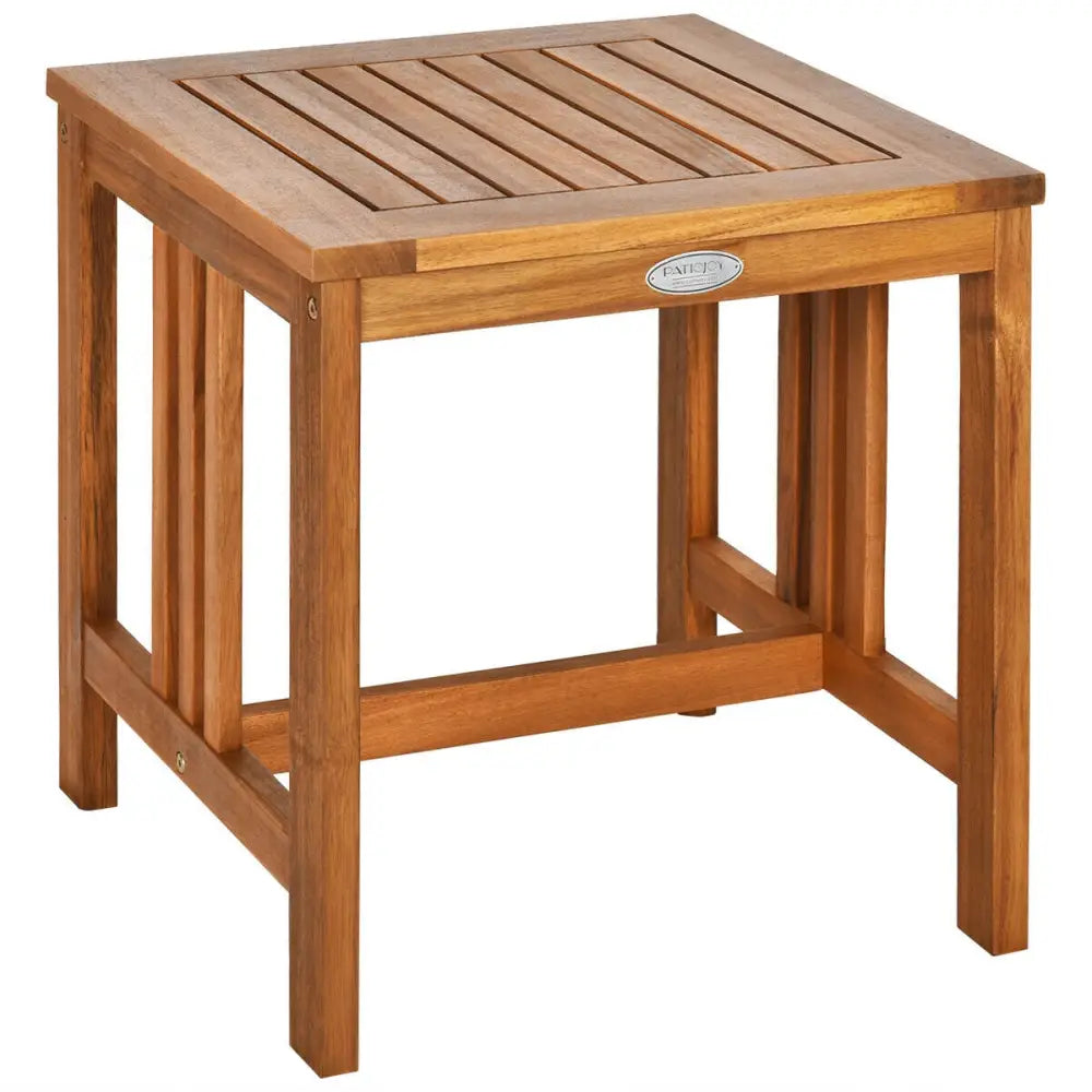 2 Pieces Acacia Wood Patio Rocking Chair Table Set - Brown - Patio Conversation Sets