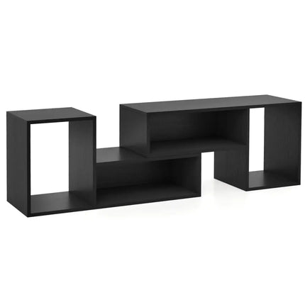 2 Pieces Adjustable TV Stand for TVs up to 55 Inch with Storage Cubes-Black Costway