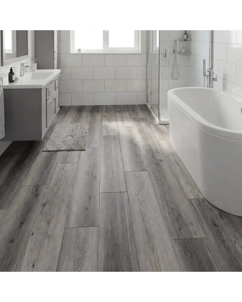 2 Pieces Floor Tile Vinyl Flooring Waterproof Vinyl Plank Flooring-Gray - Gray - Foam Floor Tiles