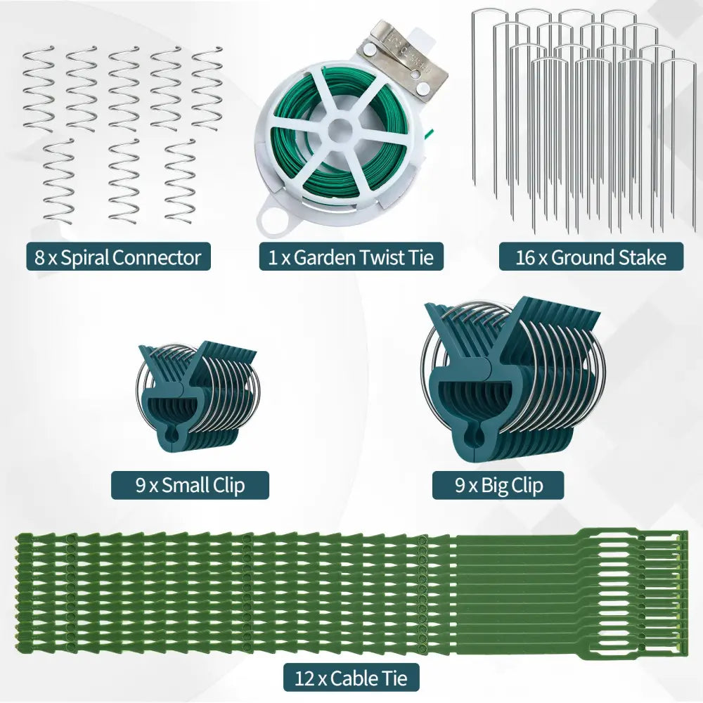 2 Pieces Foldable A-Frame Trellis Plant Supports with Twist Ties-Green - Green - Plant Supports