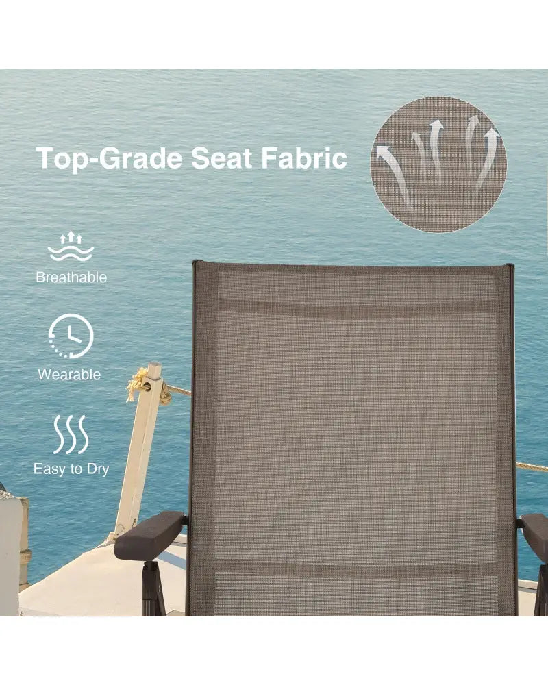 2 Pieces Foldable Chaise Lounge Chair with 2-Position Footrest-Brown - Brown - Outdoor Chaise Lounges