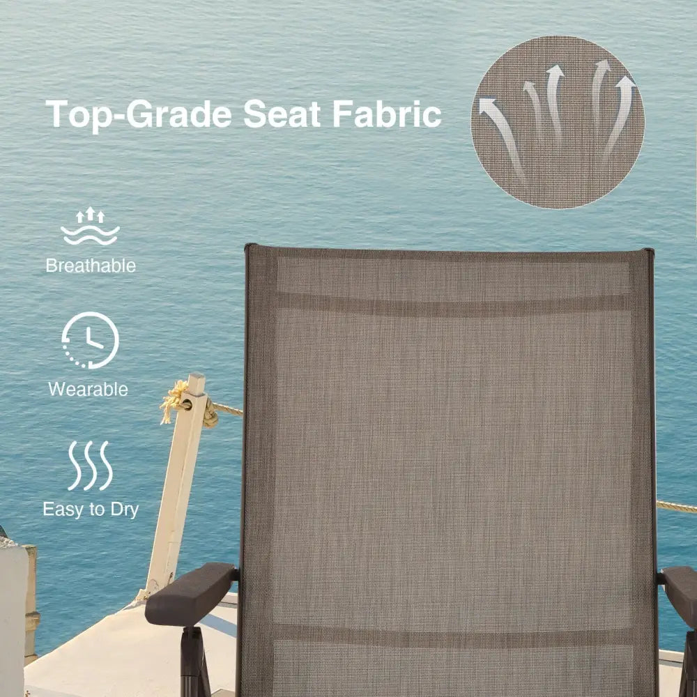 2 Pieces Foldable Chaise Lounge Chair with 2-Position Footrest-Brown - Brown - Outdoor Chaise Lounges