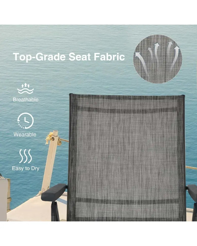 2 Pieces Foldable Chaise Lounge Chair with 2-Position Footrest-Gray - Gray - Outdoor Chaise Lounges