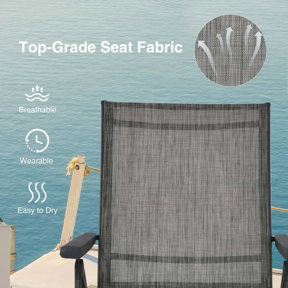 2 Pieces Foldable Chaise Lounge Chair with 2-Position Footrest-Gray - Gray - Outdoor Chaise Lounges
