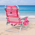 2 Pieces Folding Backpack Beach Chair with Pillow-Hot Pink - Hot Pink - Beach & Lawn Chairs